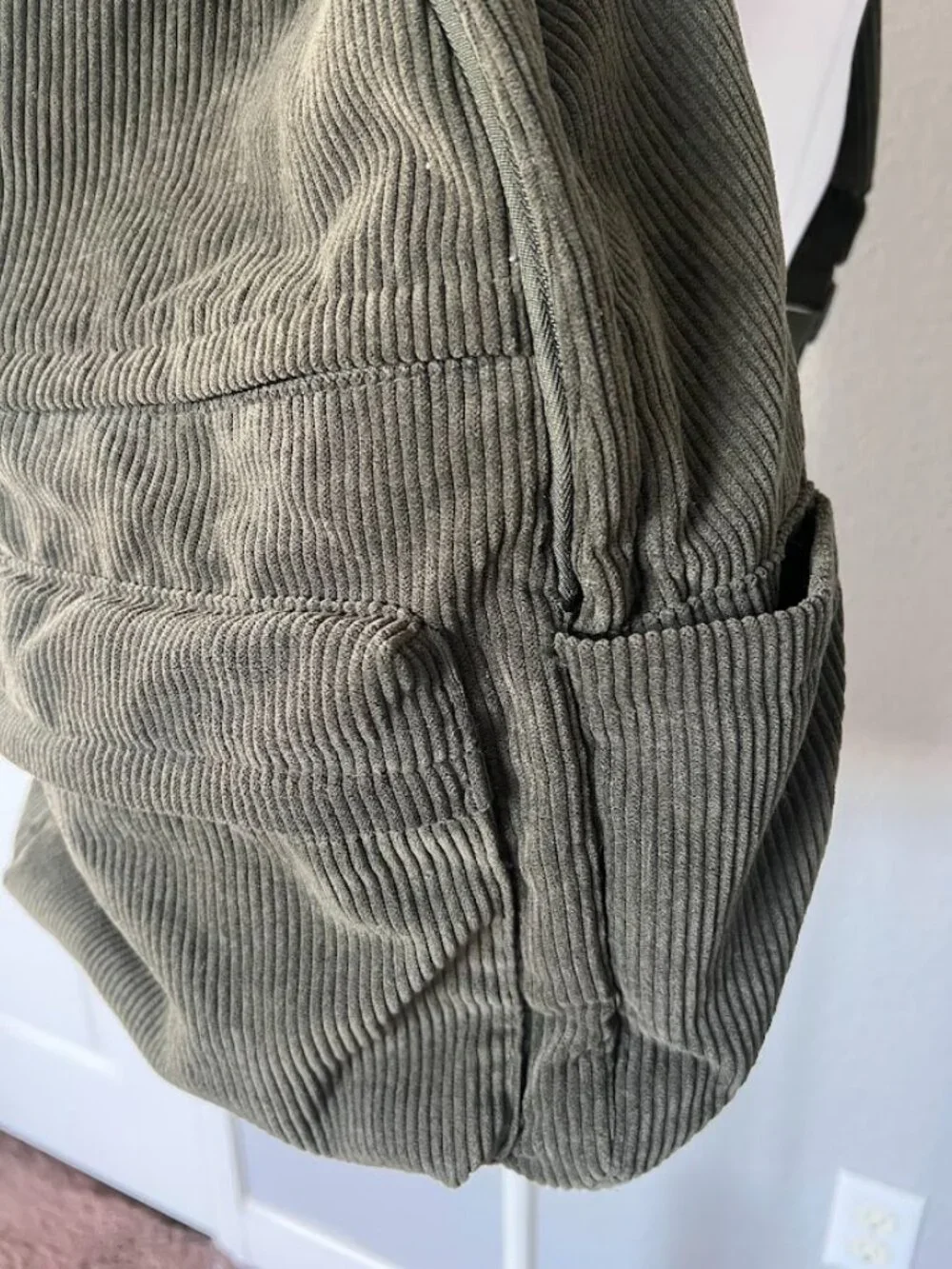 Wild Fable Corduroy Olive Green Casual Backpack School Bag